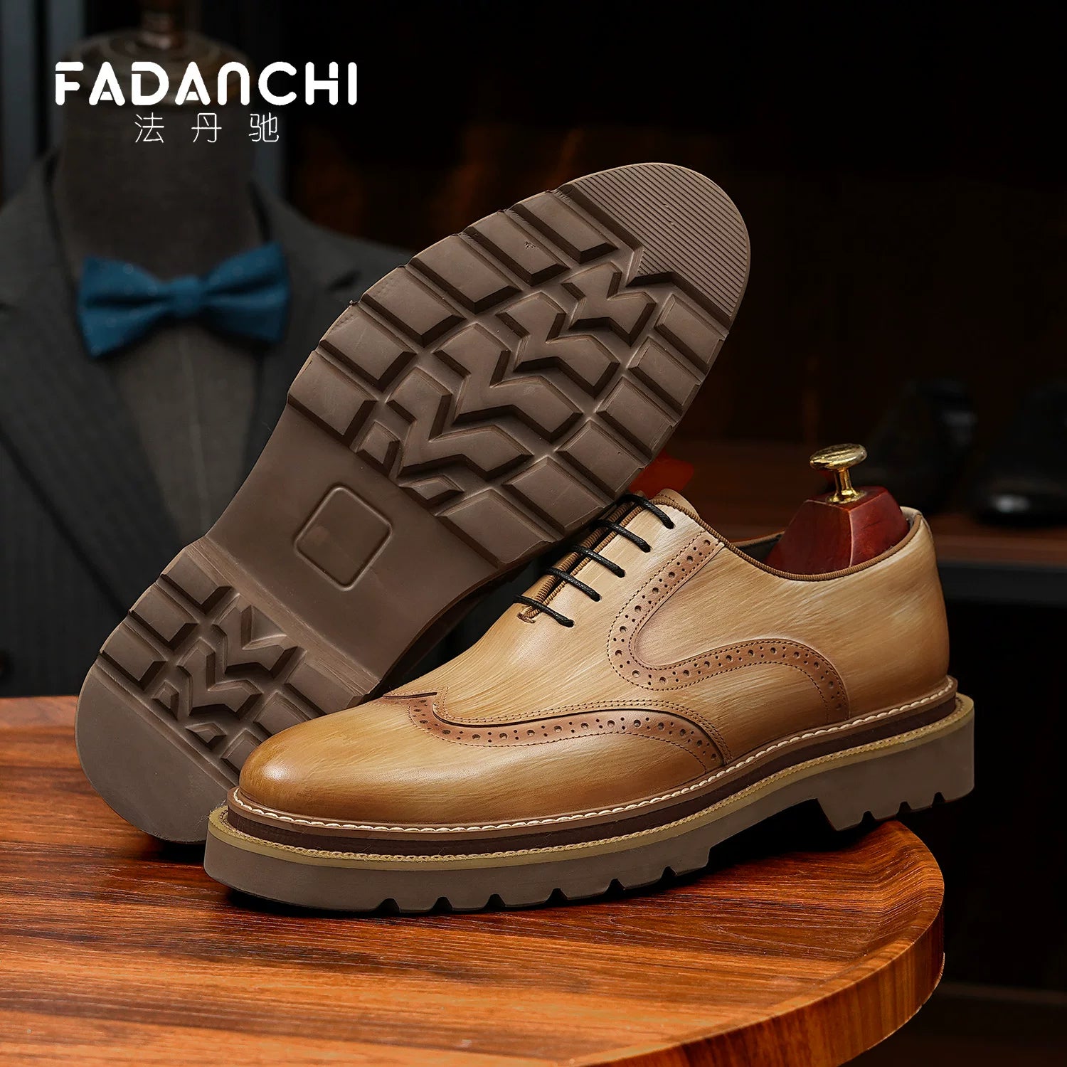 Men's Genuine Leather Leather Shoes, Height Increasing, Thick Sole