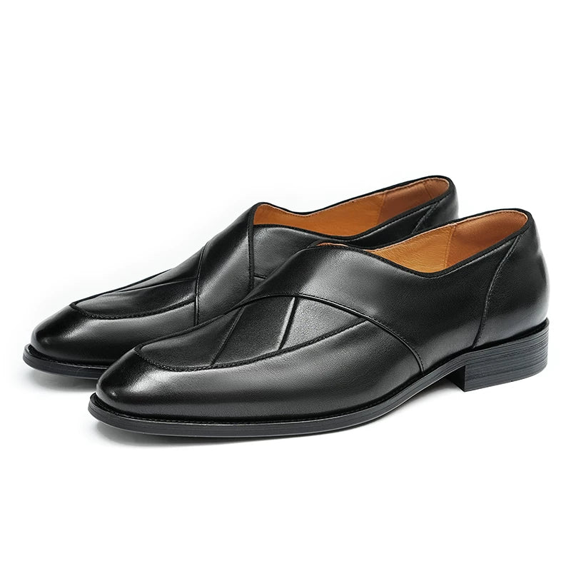 Men's Genuine Leather Loafers, Slip-On, British Style