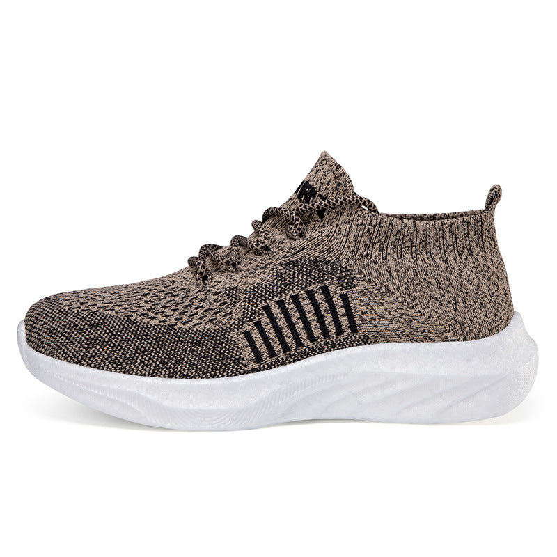 2026 spring new flyknit mesh breathable men's shoes wholesale soft sole comfortable lightweight casual shoes women's shoes