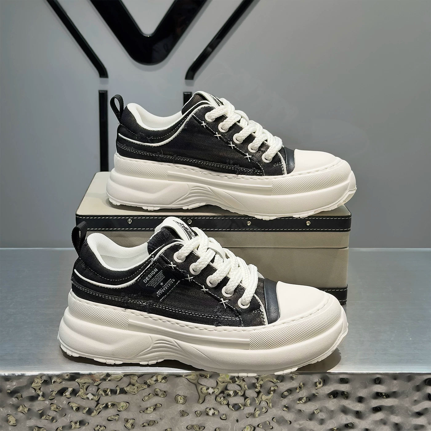 Men's Height-Increasing Platform Low-Top Trendy Skate Shoes New