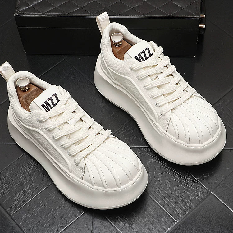 Men's Platform Height-Increasing White Lightweight Shell-Toe Mules Athletic Casual 2026 New