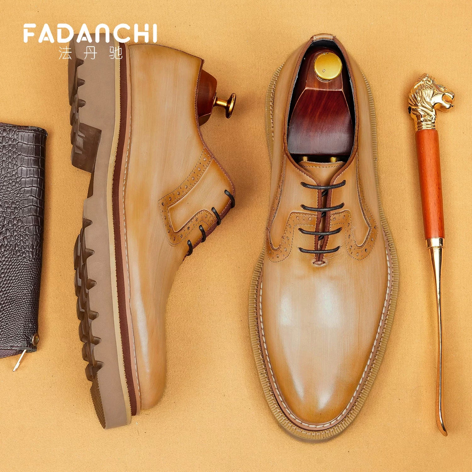 Men's Genuine Leather Leather Shoes, Height Increasing, Thick Sole
