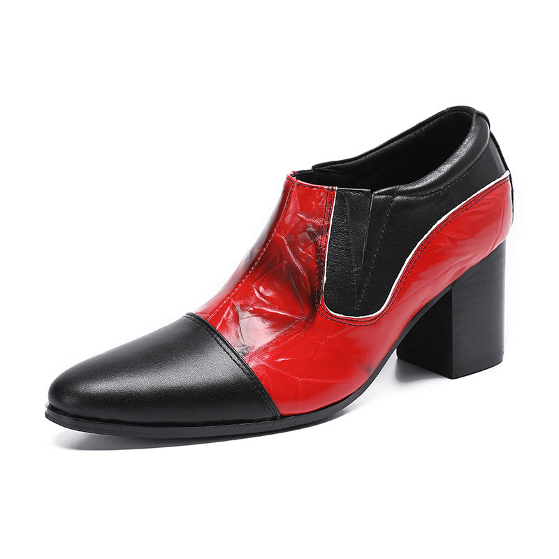 Spring and Autumn three-joint leather shoes men's business formal wear breathable square toe brand handmade wedding shoes groomsmen suit derby shoes