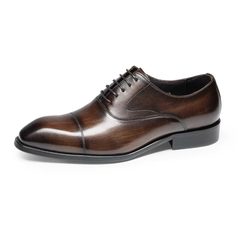 Men's Brown Genuine Leather Oxford Shoes, Business, Formal