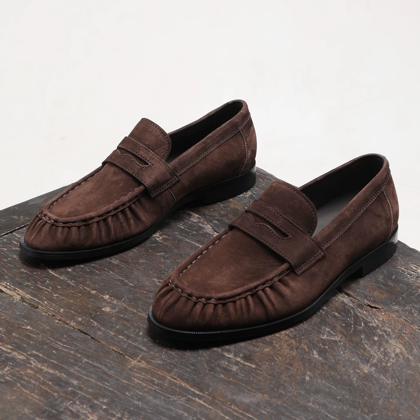 Men's Genuine Leather Loafers, Breathable, Slip-On