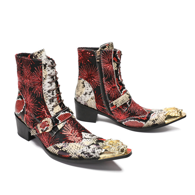 Senlu Chelsea boots men's cowhide red Martin boots men's chimney short boots 2023 new leather boots men's boots