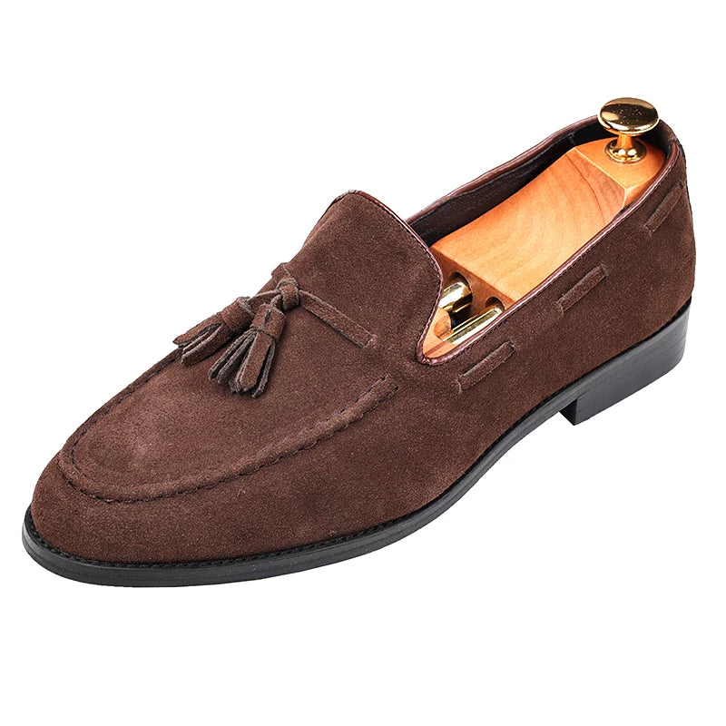 Men's Genuine Leather Loafers, Height Increasing, Slip-On