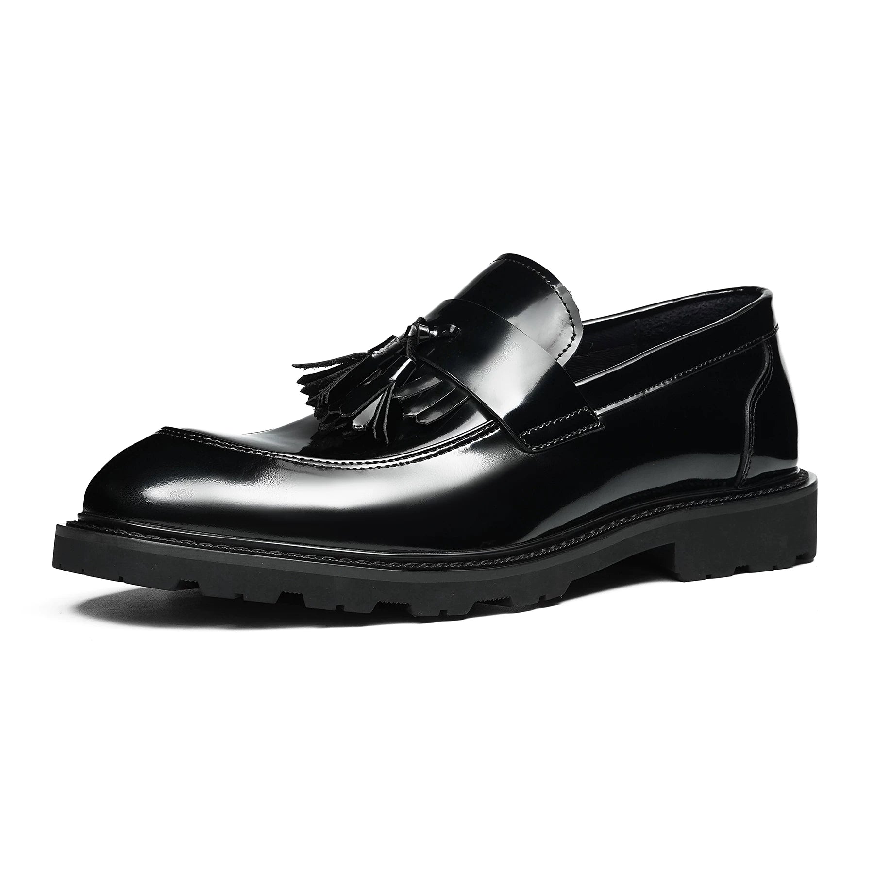 Men's Genuine Leather Loafers, Patent Leather, Slip-On