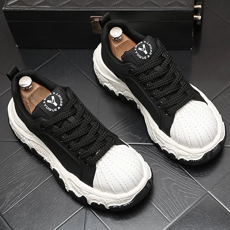 Men's Height-Increasing Lace-Up Low-Top Athletic Casual Trendy Platform Shoes