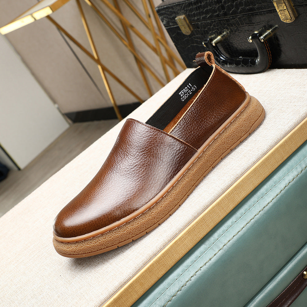 Very comfortable single-layer soft waxed cowhide loafers 2026 summer new arrival slip-on breathable 9