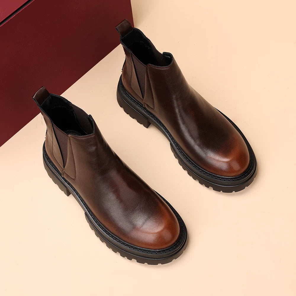 Men's Martin Boots, Height Increasing, Thick Sole