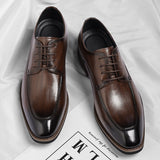 Men's plus size leather dress shoes - stylish business formal shoes for men, trendy british gentlema