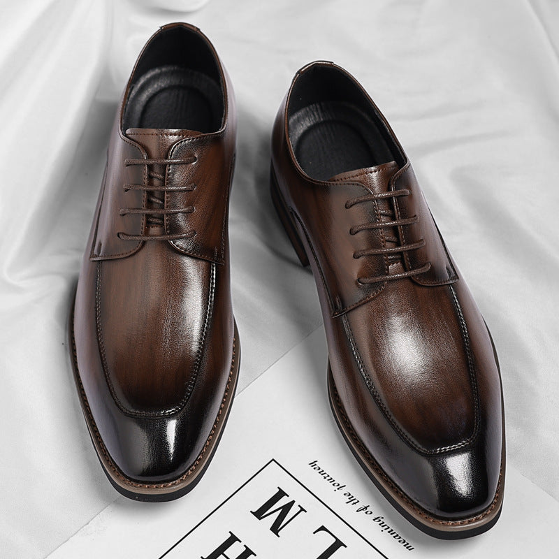 Men's plus size leather dress shoes - stylish business formal shoes for men, trendy british gentlema