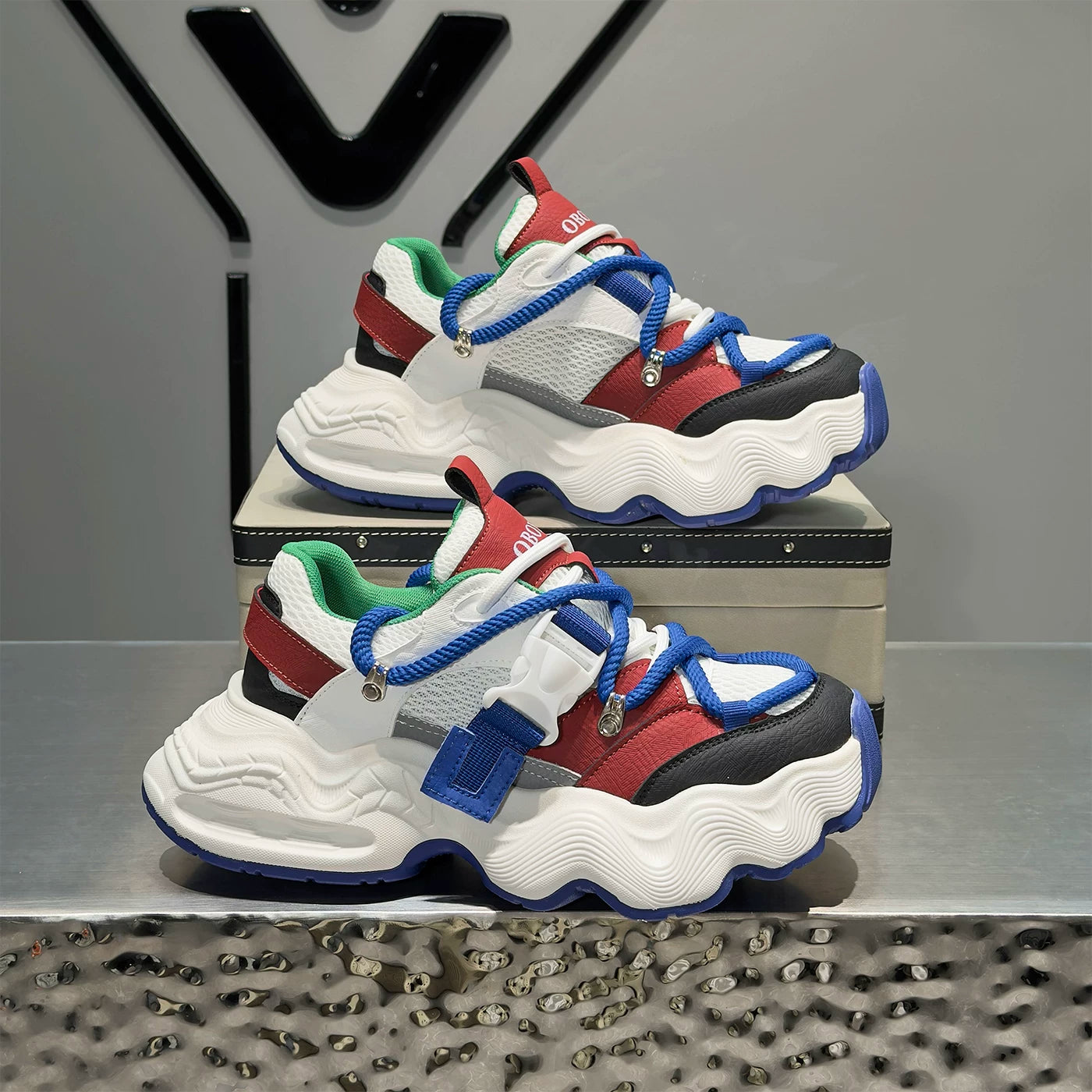 Men's Height-Increasing Platform Breathable Mesh Chunky Dad Sneakers 2026 Summer New