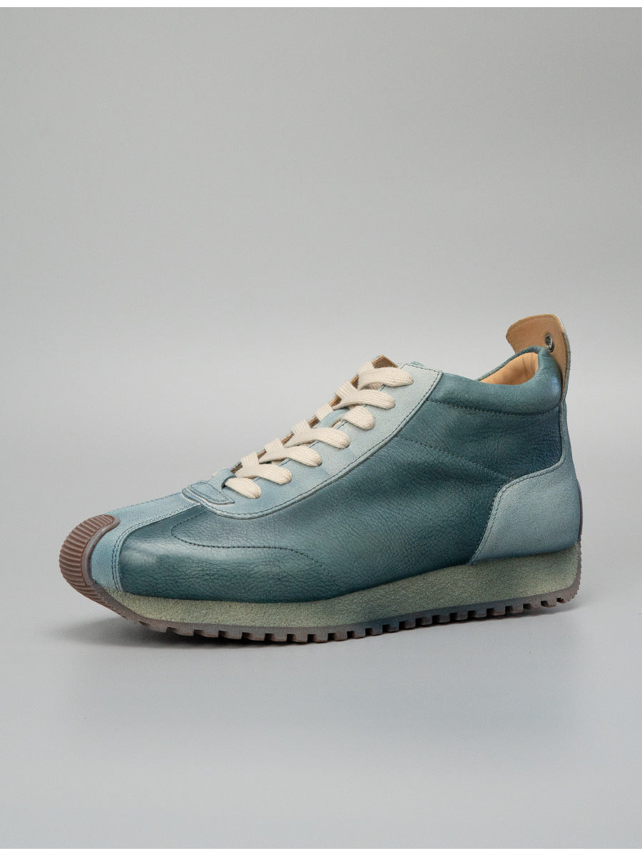Sitao european station 2026 new arrivalretrocasual style easiest for matchtrendy shoesmen cowhide casual mid-top forrest gump shoes