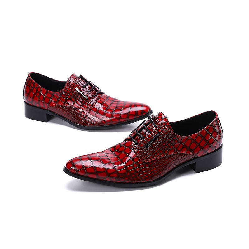 British men's shoes, men's groomsmen's red groom's business formal attire, soft-soled suit, spring casual leather shoes, men's wedding shoes