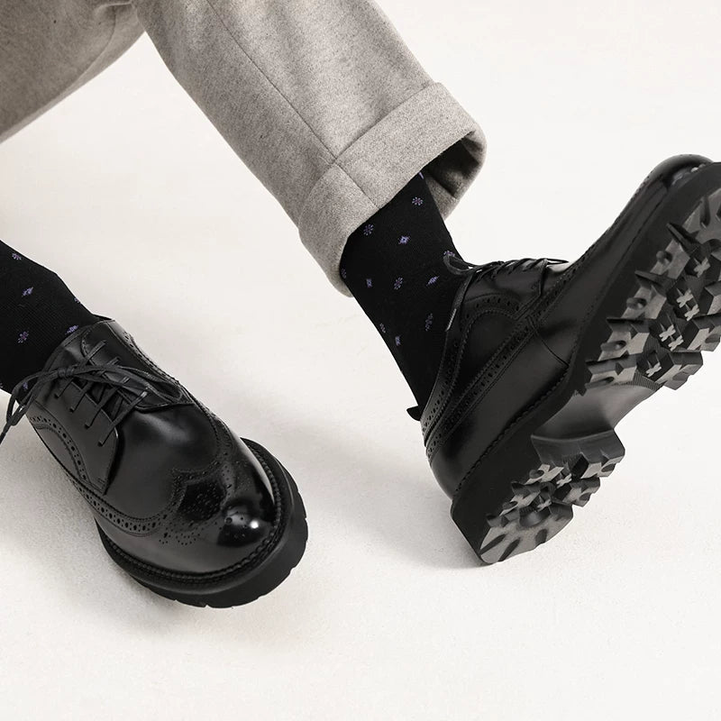 Men's Derby Shoes, Thick Sole, British Style