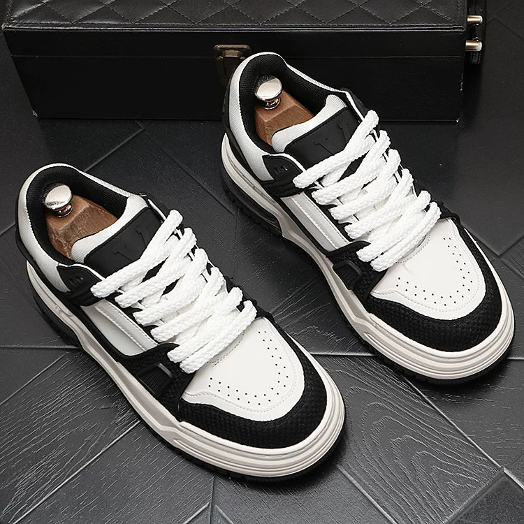 Men's 2026 New Height-Increasing Platform Breathable Low-Top Casual Skate Shoes