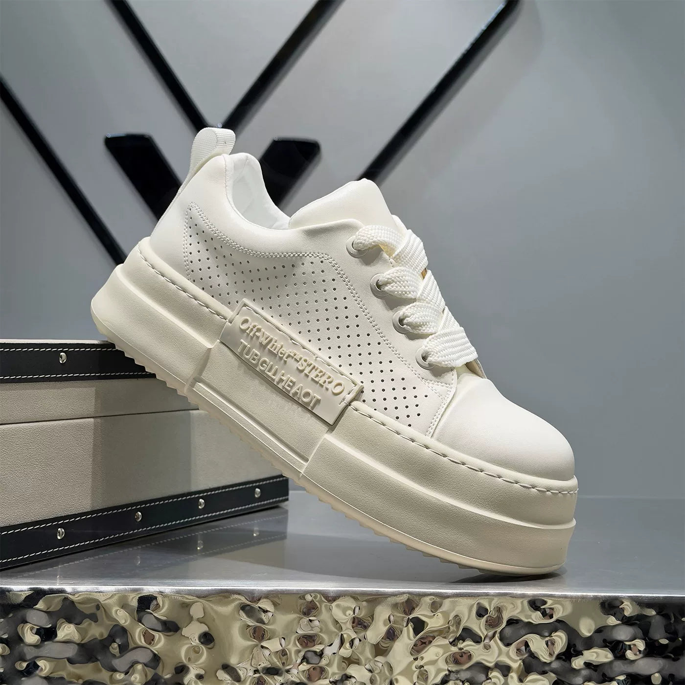 Men's Height-Increasing Platform Minimalist Trendy White Sneakers 2026 New