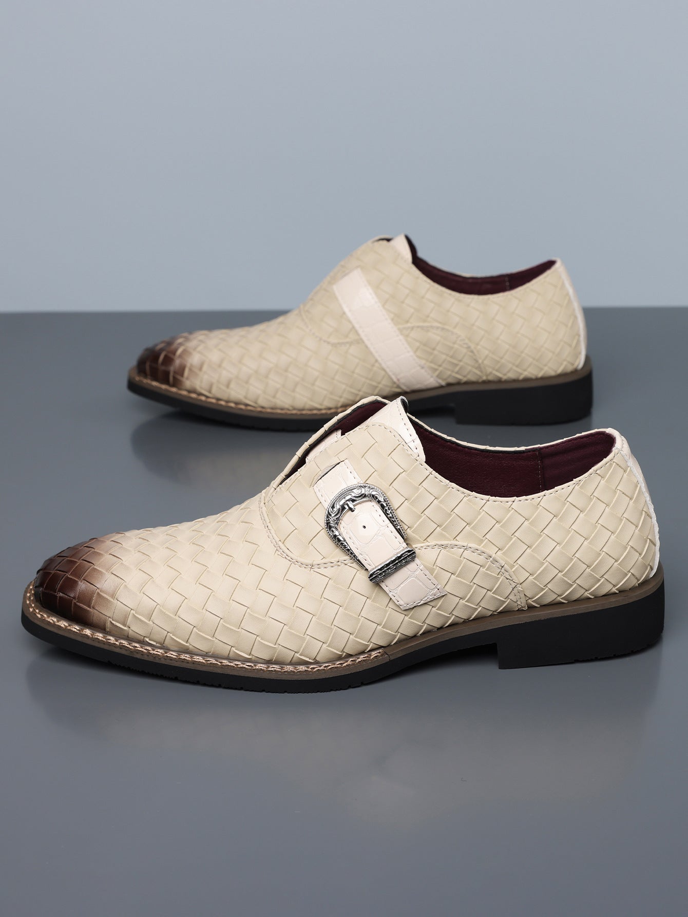 Amazon's best-selling cross-border plus sizemen leather shoes pointed toe business casual slip-on 6