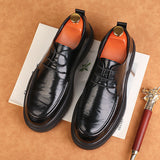 Men's british style versatile formal leather shoes - comfortable wedding groom shoes