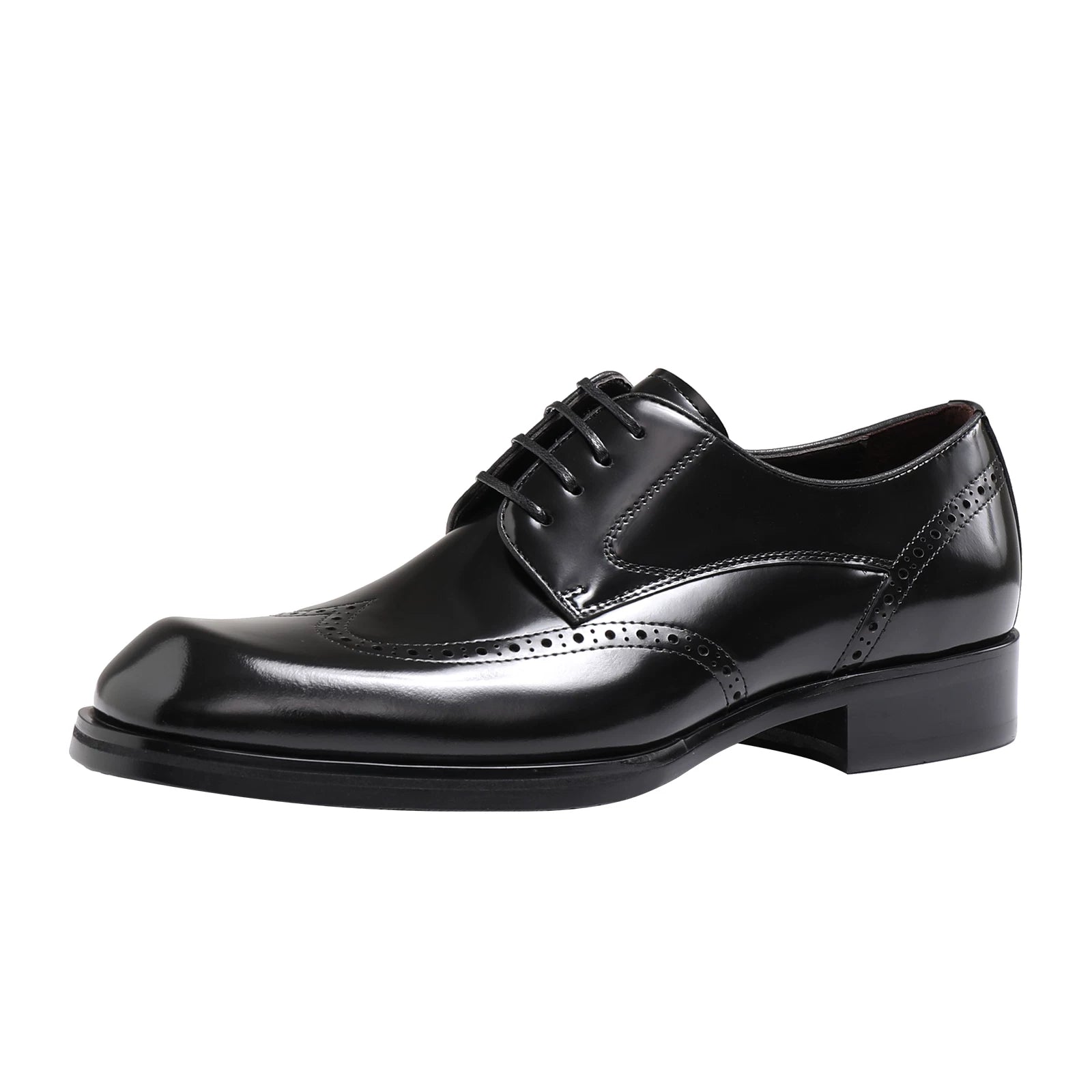 Men's Genuine Leather Derby Shoes, Glossy, British Style