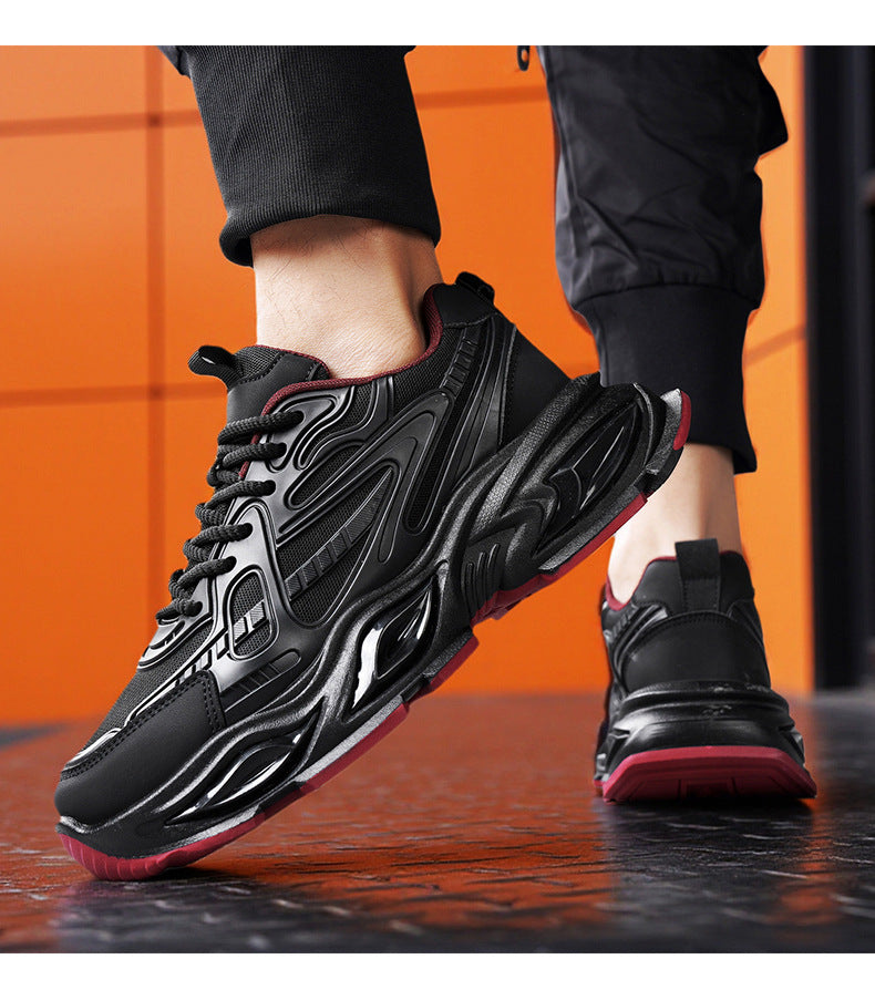 Men's shoes 2026 spring new fashion chunky sole dad shoes men's breathable lightweight running sports casual trendy shoes