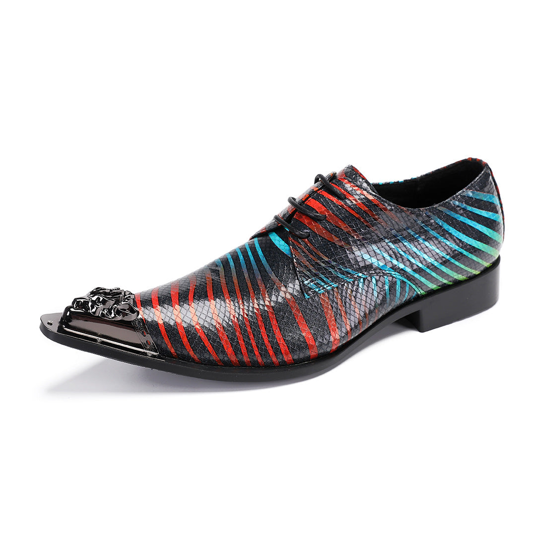 Men's Red Leather Formal Shoes – Retro, Business