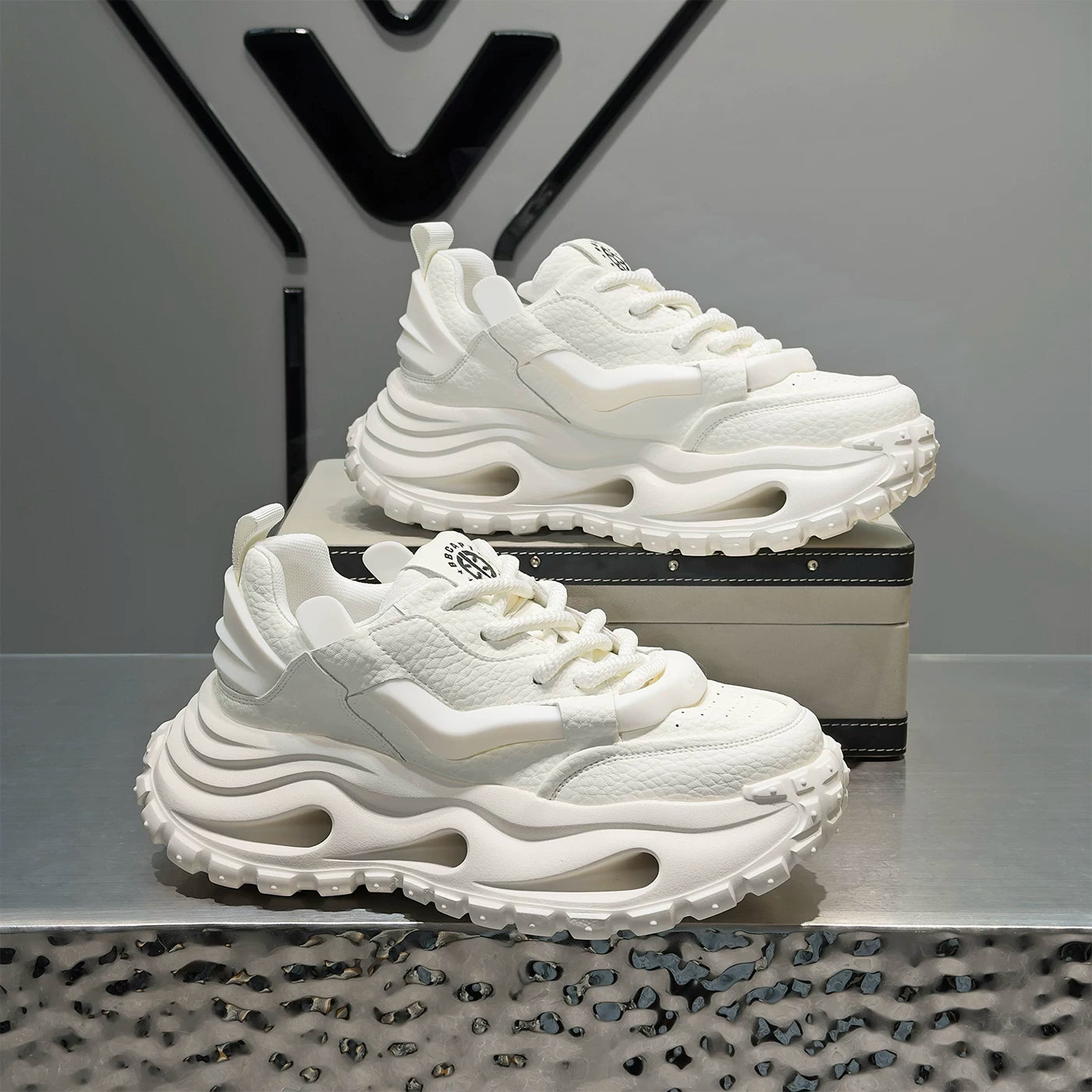 Men's Height-Increasing Platform Plus Size Trendy Chunky Dad Sneakers
