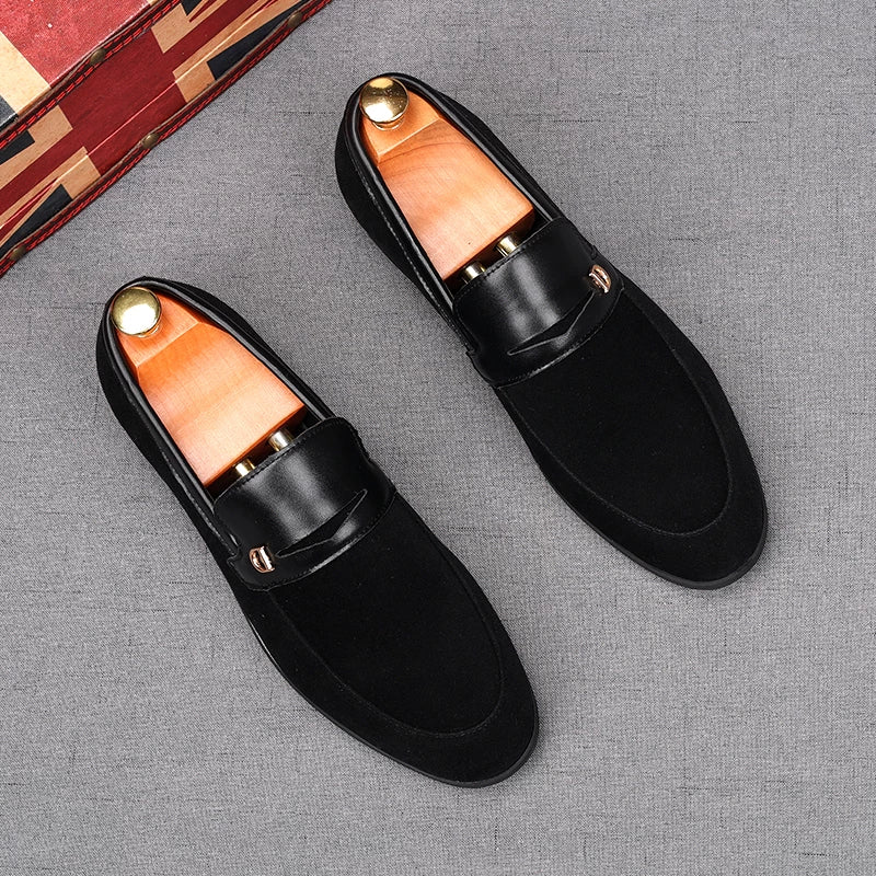 Men's Suede Loafers, Height Increasing, Pointed Toe