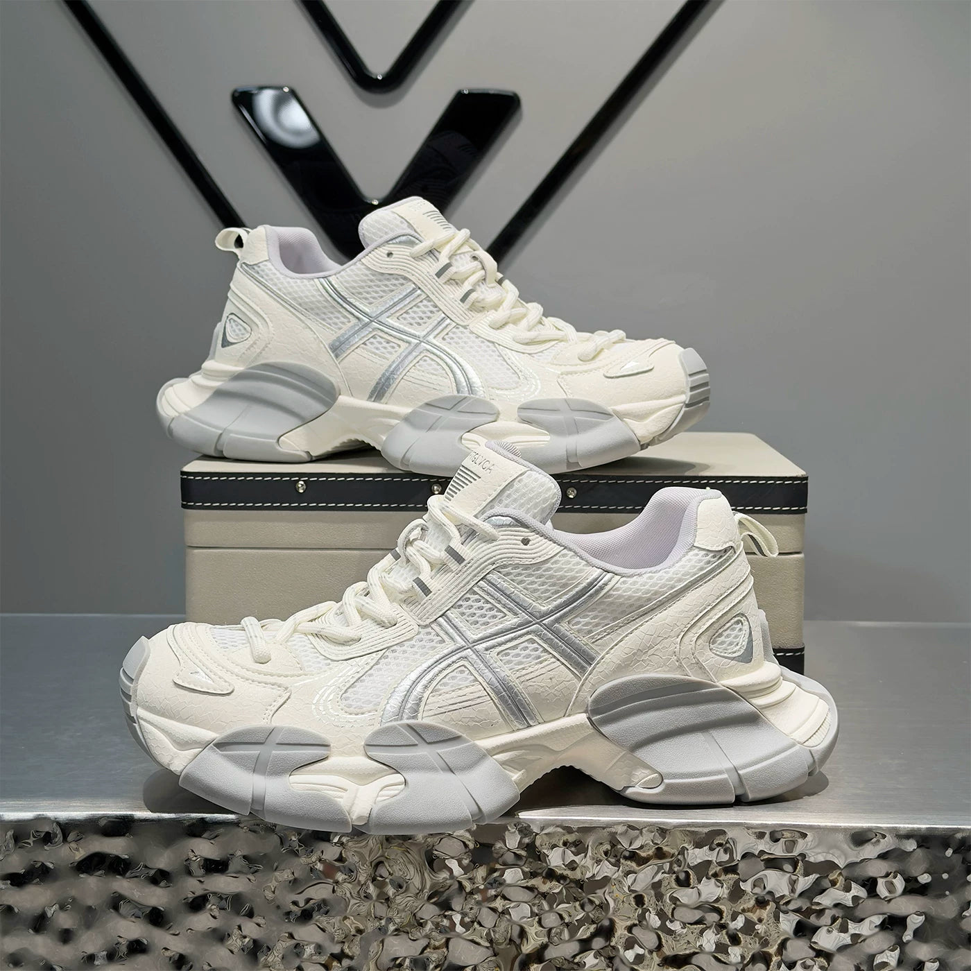 Men's Platform Breathable Mesh Outdoor Chunky Dad Sneakers Summer