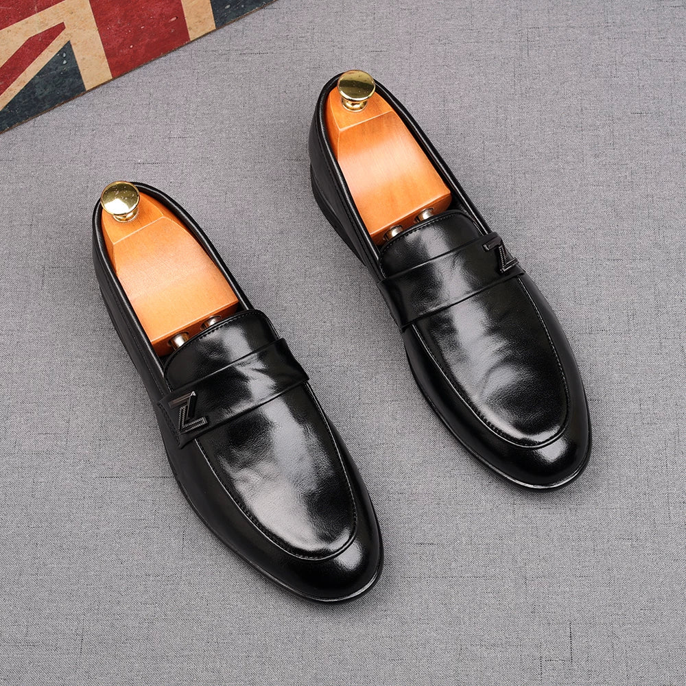 Men's Brown Loafers, Height Increasing, Slip-On