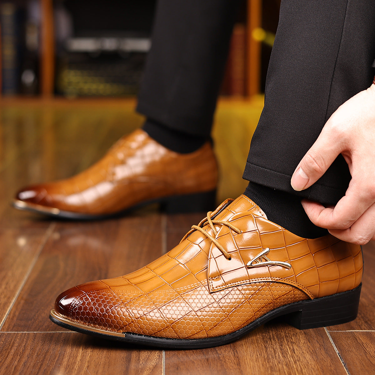 New arrival cross-border mencasualeasiest for matchplus size leather shoes pointed toe fashion busin