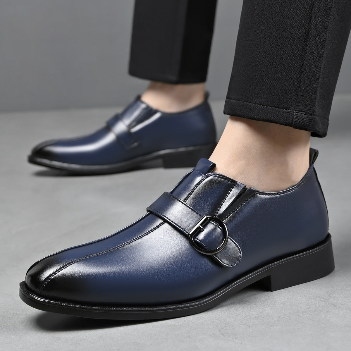 Cross-border e-commerce 2026 autumn new men's business british style pointed toe leather shoes, slip 18