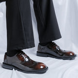 new men's formal leather shoes - square toe business dress shoes, casual versatile leather shoe