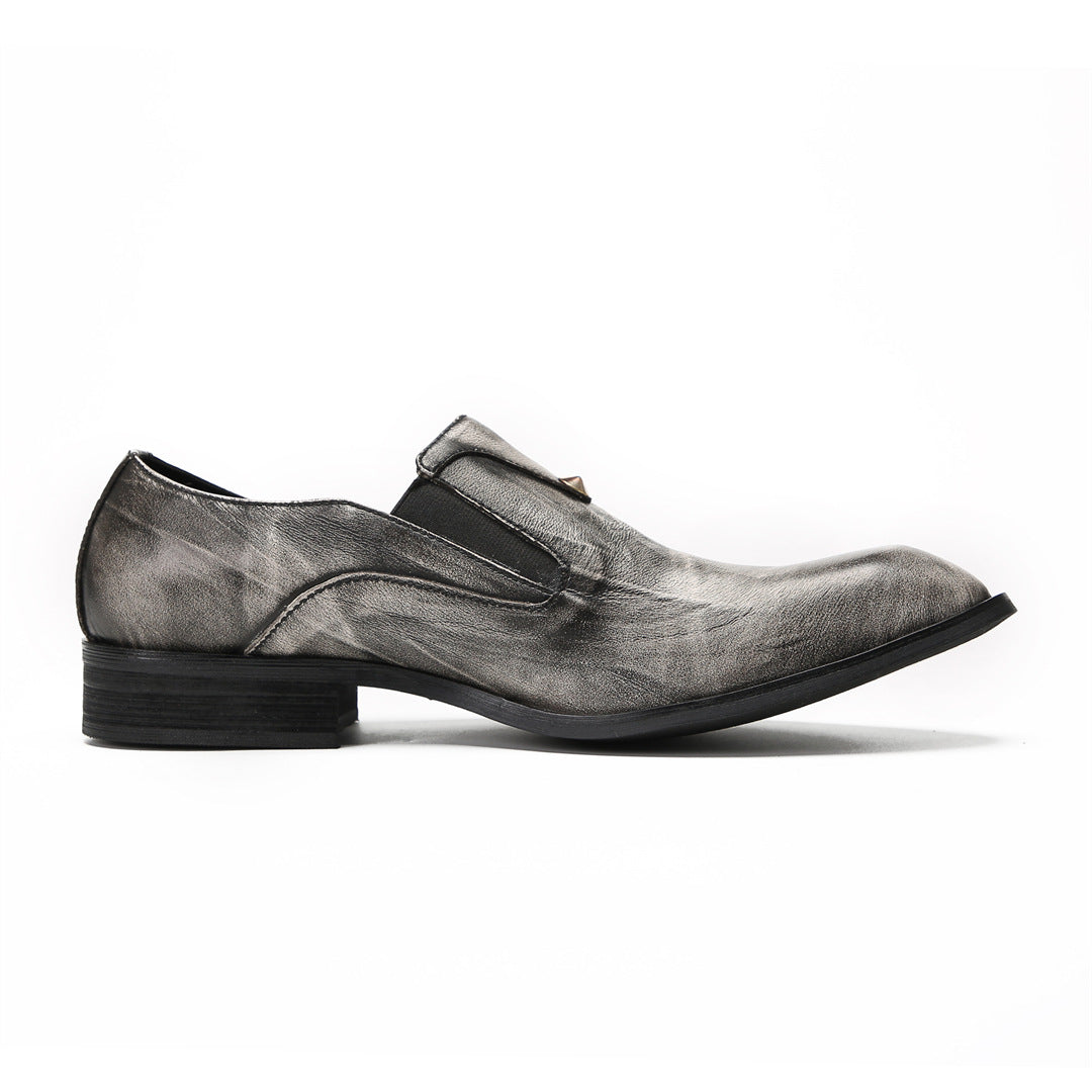 European and American men's shoes British glove loafers genuine leather men's business casual leather shoes lazy people pedal pointed leather shoes