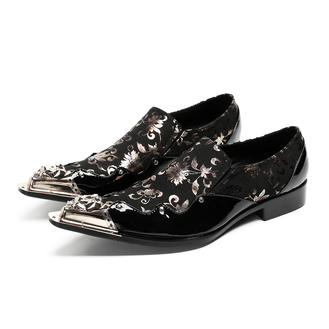 2024 casual low-top foot set men's leather shoes foreign trade tide shoes printing personality street Internet celebrity men's shoes large size shoes size 47