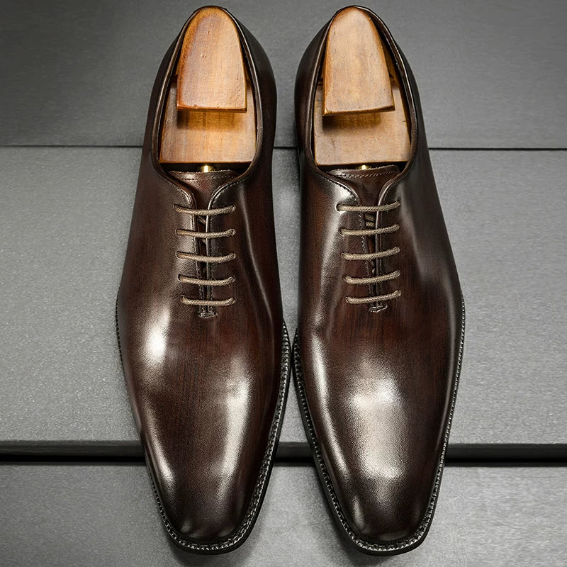 Men's Genuine Leather Oxford Shoes, Breathable, Lace-Up