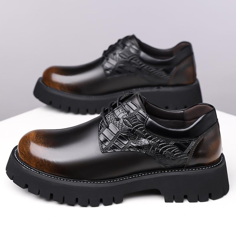 autumn new thick sole men's business formal leather shoes fashion nightclub casual