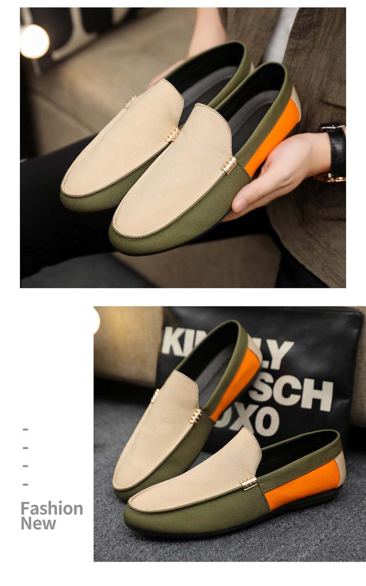 Spring/summer casual sneakers, trendy loafers, men's slip-ons, moccasins, one-step shoes, men's foot
