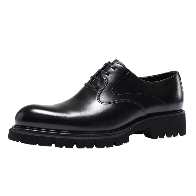 Men's Genuine Leather Oxford Shoes, Height Increasing, Pointed Toe