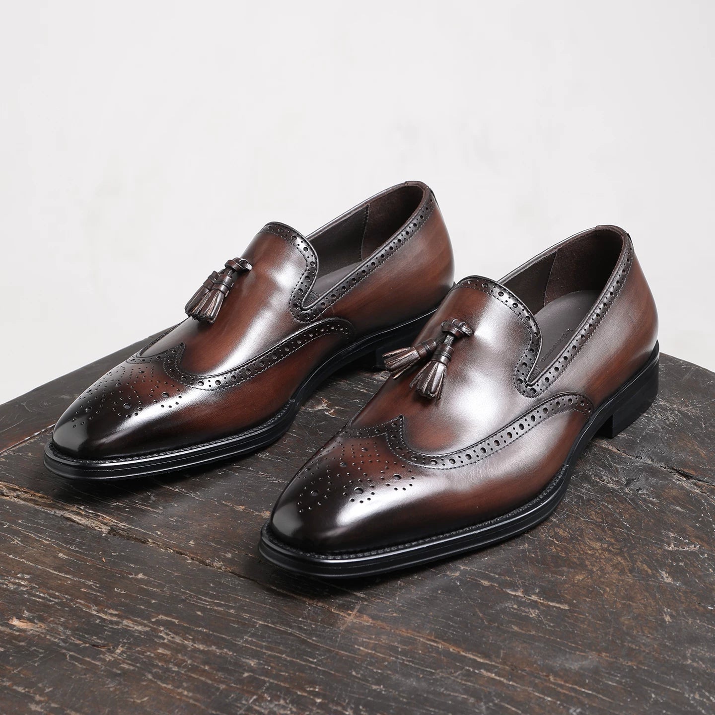 Men's Genuine Leather Loafers, Handmade, Slip-On