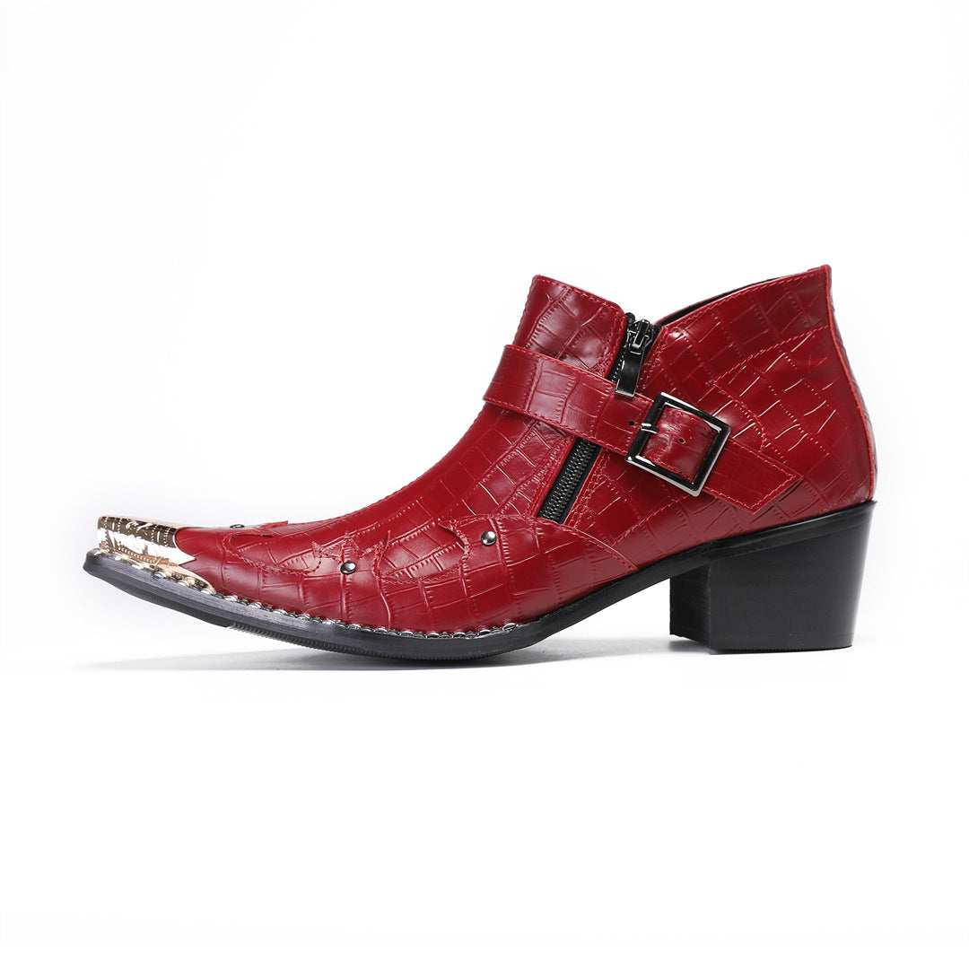 Men's Red Leather Shoes – Business, Wedding