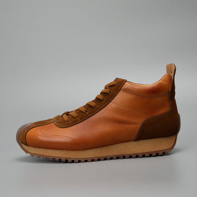Sitao european station 2026 new arrivalretrocasual style easiest for matchtrendy shoesmen cowhide casual mid-top forrest gump shoes