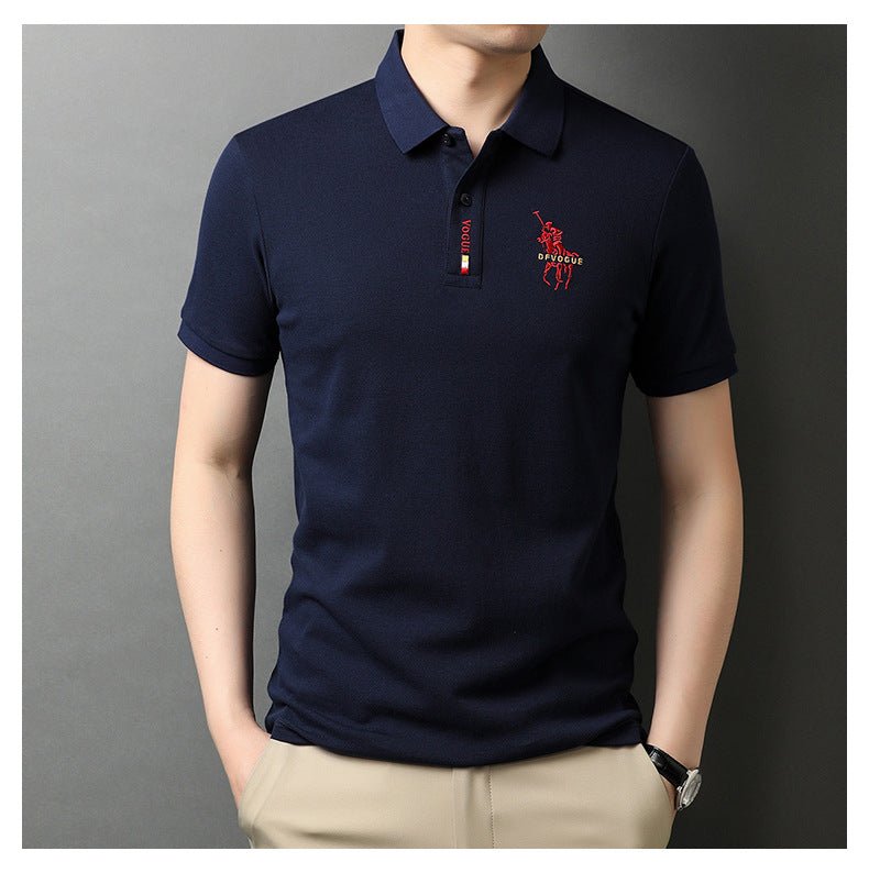 2024 summer New Polo Shirt Men's Business Gentleman Embroidered Lapel Breathable Short-Sleeved T-shirt Men's Wholesale