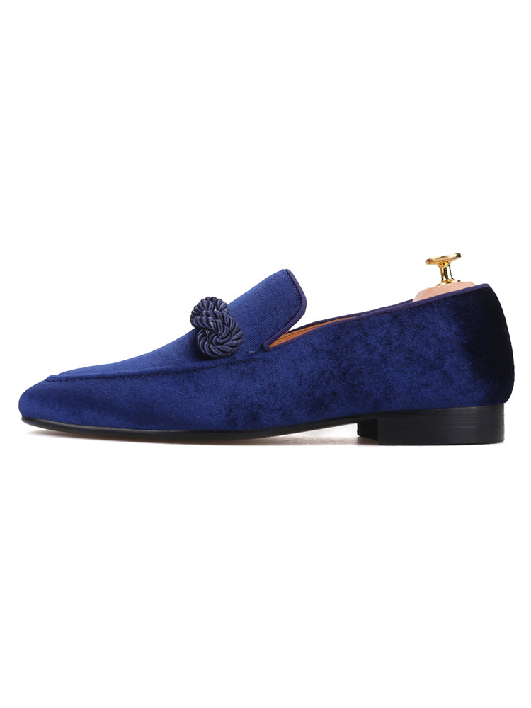 Spring and autumn men's high-end velvet loafers European and American party wedding banquet smoking shoes classic loafers