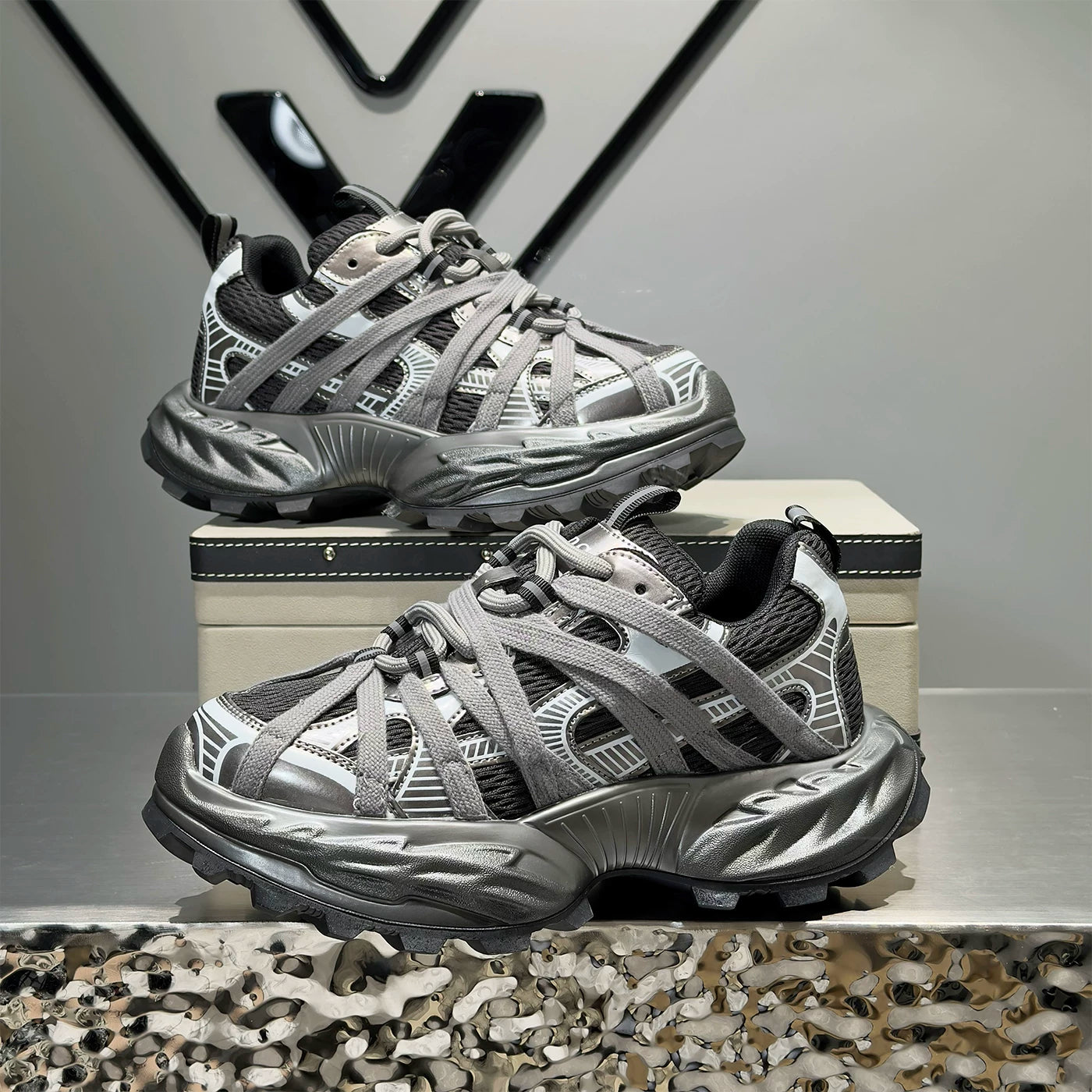 Men's Height-Increasing Platform Breathable Non-Slip Chunky Dad Sneakers 2026 Summer New