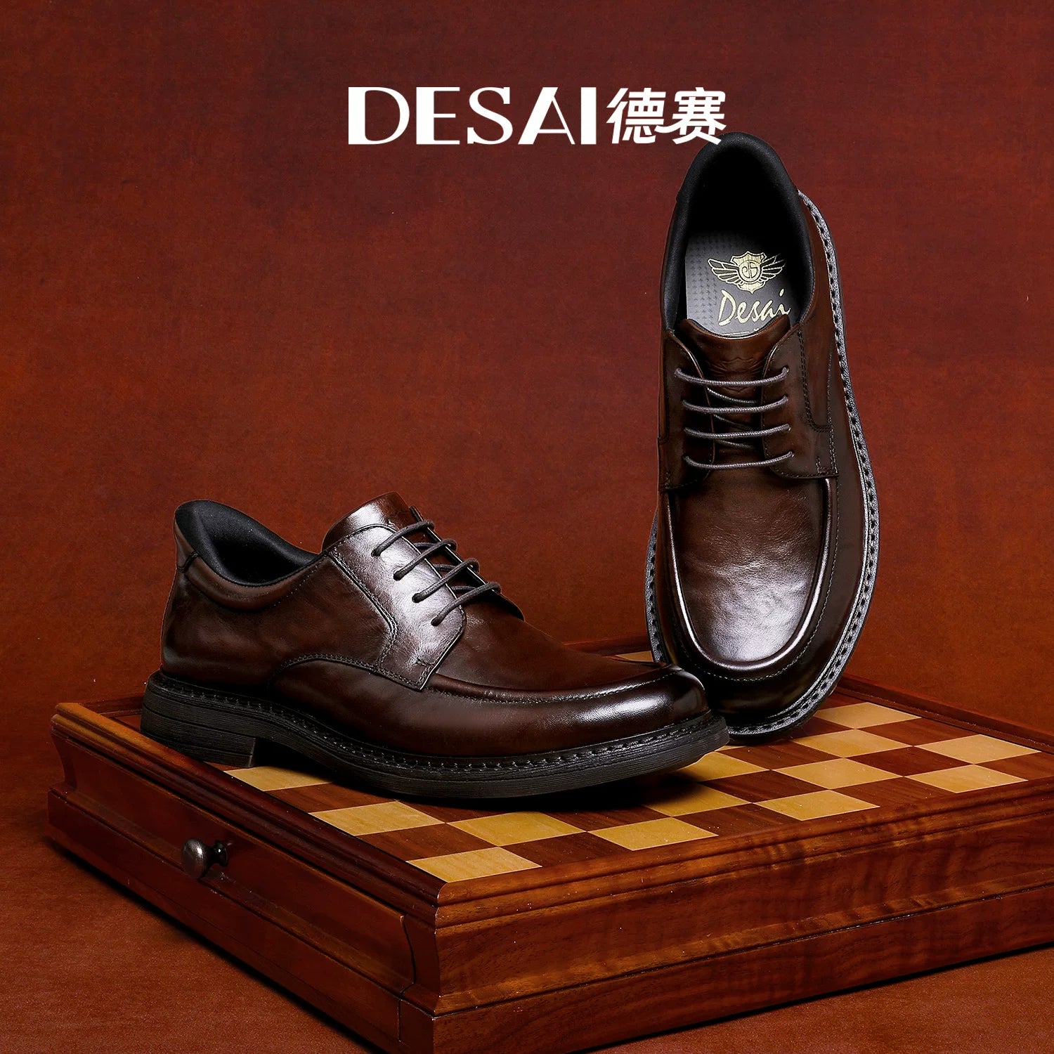 Men's Genuine Leather Leather Shoes, Height Increasing, Soft Sole