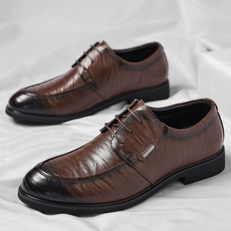 Cross-border plus size men's shoes business formal leather shoes men's casual hand-grabbed pattern 6
