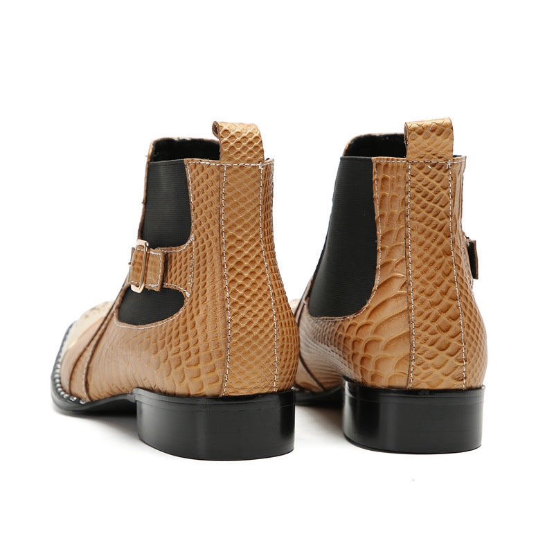 New autumn and winter comfortable cowhide men's shoes Chelsea boots low-cut British style short boots flat-soled Korean style Japanese-style foreign trade shoes